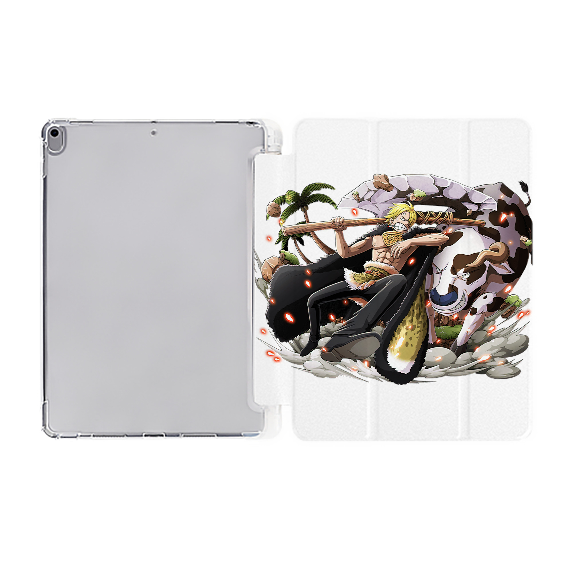 （画像用） ワンピース サンジ ONE PIECE Sanji IPad ケース ペン収納付き 三つ折りスタンド PUレザー×シリコン 対応機種9.5/10.5/10.9インチ